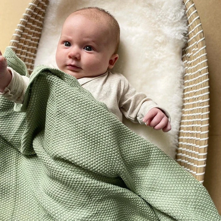 Knitted Blanket - Sage 4 Knitted Blanket - Sage - Image 2