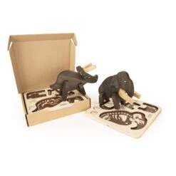 Triceratops Paleo Puzzle And Figure In Black Oak -Little Dutch Store Bajo Triceratops Paleo Puzzle and Figure in Black Oak Puzzles 2