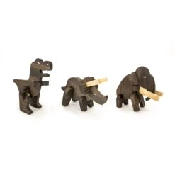 Triceratops Paleo Puzzle And Figure In Black Oak -Little Dutch Store Bajo Triceratops Paleo Puzzle and Figure in Black Oak Puzzles 3