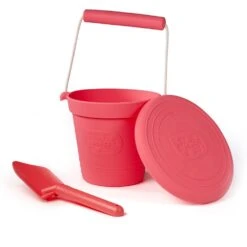 BIGJIGS Coral Pink Bucket, Spade & Flyer Set