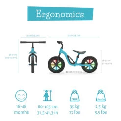 Charlie Glow Balance Bike - Skyblue -Little Dutch Store Chillafish Charlie Glow Balance Bike Skyblue Balance Bikes 3