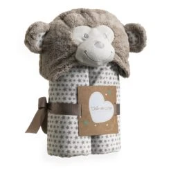 Little Monkey Hooded Blanket 17 Little Monkey Hooded Blanket -Little Dutch Store Clair de Lune Little Monkey Hooded Blanket Brown Blankets 8