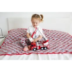 Fire Engine XXL Blanket 11 Fire Engine XXL Blanket -Little Dutch Store Fred Noah Fire Engine Xxl Blanket 3