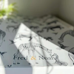 Grey Safari Animal Print Changing Mat ( All Sizes) -Little Dutch Store Fred Noah Grey Safari Animal Print Changing Mat All Sizes 11