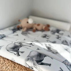 Grey Safari Animal Print Changing Mat ( All Sizes) -Little Dutch Store Fred Noah Grey Safari Animal Print Changing Mat All Sizes 16