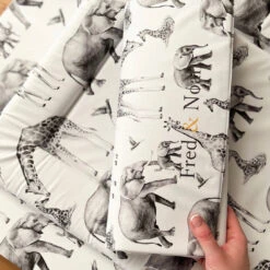 Grey Safari Animal Print Changing Mat ( All Sizes) -Little Dutch Store Fred Noah Grey Safari Animal Print Changing Mat All Sizes 18