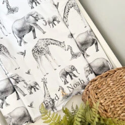 Grey Safari Animal Print Changing Mat ( All Sizes)
