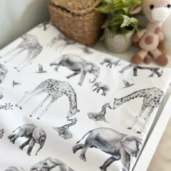 Grey Safari Animal Print Changing Mat ( All Sizes) -Little Dutch Store Fred Noah Grey Safari Animal Print Changing Mat All Sizes 4