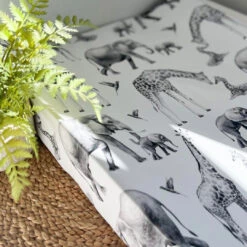 Grey Safari Animal Print Changing Mat ( All Sizes) -Little Dutch Store Fred Noah Grey Safari Animal Print Changing Mat All Sizes 6