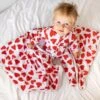 Love Heart Print Blanket -Little Dutch Store Fred Noah Love Heart Print Blanket