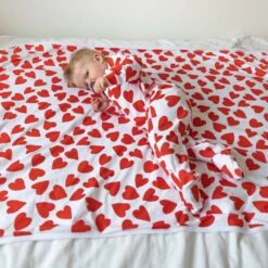 Love Heart Print Blanket -Little Dutch Store Fred Noah Love Heart Print Blanket 4