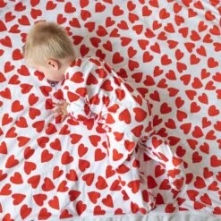 Love Heart Print Blanket -Little Dutch Store Fred Noah Love Heart Print Blanket 5