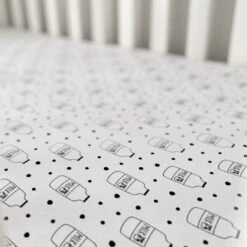 Milk Bottle Fitted Cot Sheet