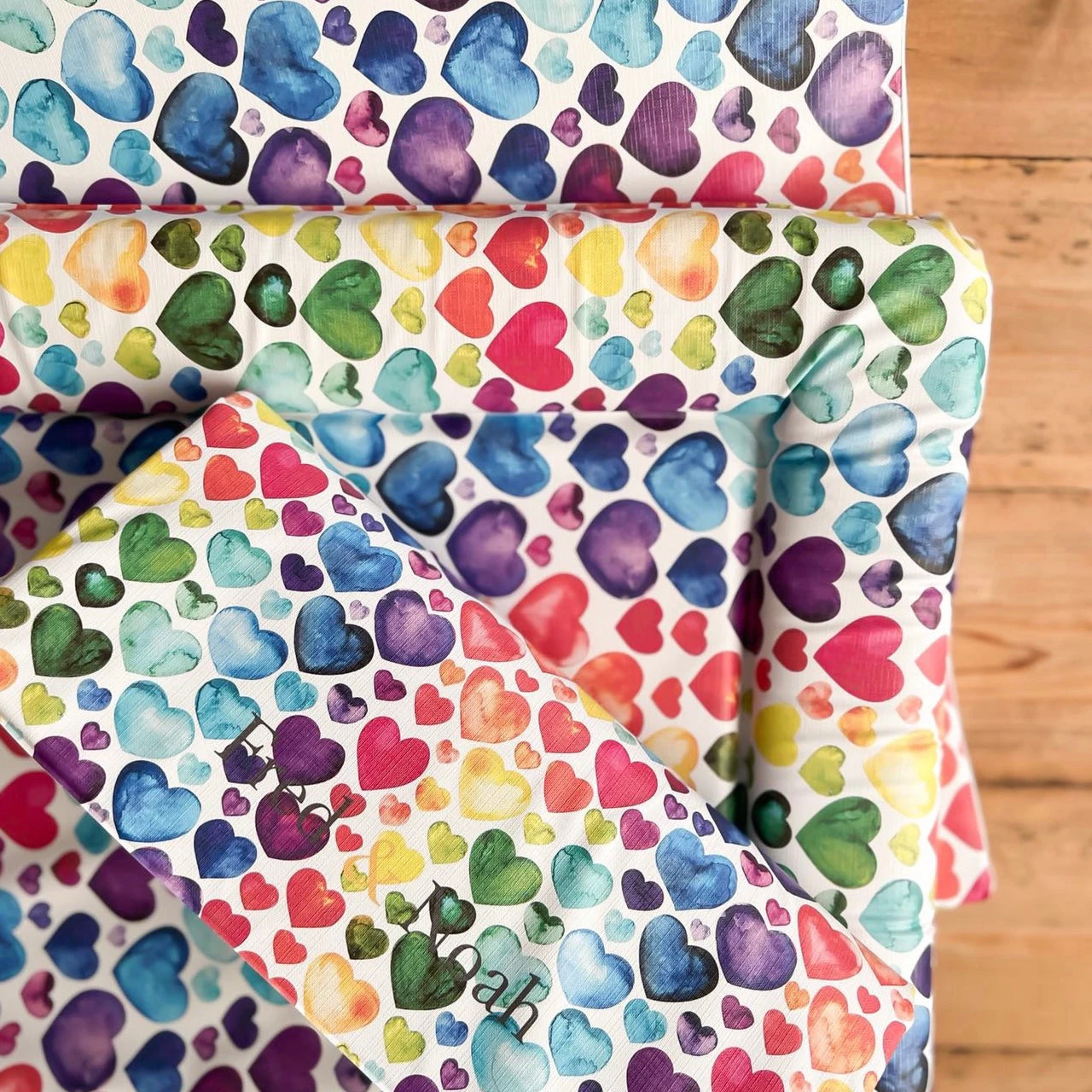 Rainbow Heart Print - Changing Mat ( All Sizes) 12 Rainbow Heart Print - Changing Mat ( All Sizes) - Image 10