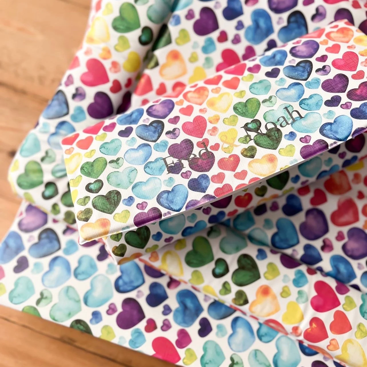 Rainbow Heart Print - Changing Mat ( All Sizes) 13 Rainbow Heart Print - Changing Mat ( All Sizes) - Image 11