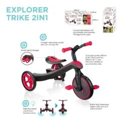 GLOBBER Explorer Trike 2-in-1 - Red 12 GLOBBER Explorer Trike 2-in-1 - Red -Little Dutch Store Globber Explorer Trike 2 in 1 Red Trikes 4