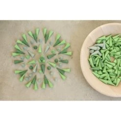 Green Cones Loose Parts Mandala Pieces -Little Dutch Store Grapat Grapat Green Cones Loose Parts Mandala Pieces 2