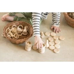 Natural Wooden Nins Rings & Coins Set -Little Dutch Store Grapat Grapat Natural Wooden Nins Rings Coins Set 5