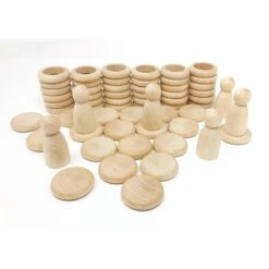 Natural Wooden Nins Rings & Coins Set -Little Dutch Store Grapat Grapat Natural Wooden Nins Rings Coins Set 6