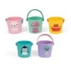Janod 5 Activities Buckets Bath Toy