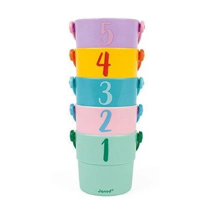 Janod 5 Activities Buckets Bath Toy 6 Janod 5 Activities Buckets Bath Toy - Image 4