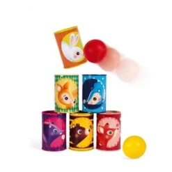 Janod Forest Tumbling Cans Ball Game -Little Dutch Store Janod Forest Tumbling Cans Ball Game Outdoor Games 3