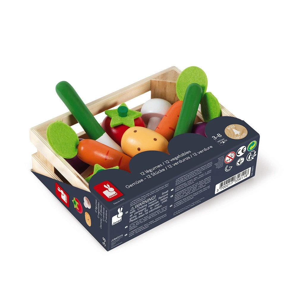Janod Play Food 12 Vegetables In Crate 5 Janod Play Food 12 Vegetables In Crate - Image 3