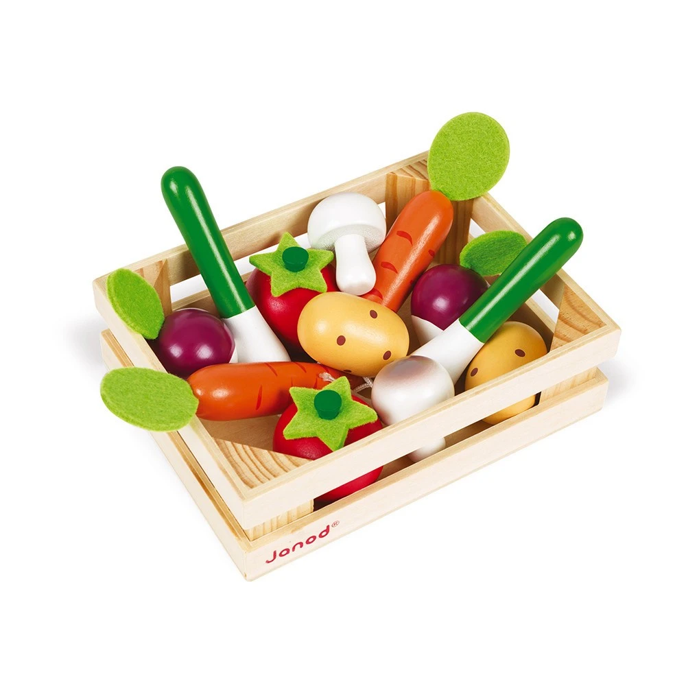 Janod Play Food 12 Vegetables In Crate 3 Janod Play Food 12 Vegetables In Crate