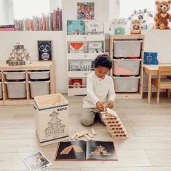 Kapla 280 Wooden Construction Blocks In Wooden Case 21 Kapla 280 Wooden Construction Blocks In Wooden Case -Little Dutch Store Kapla Kapla 280 Wooden Construction Blocks and Budding Builders Beginners Art Book in Wooden Case Wooden Blocks 6
