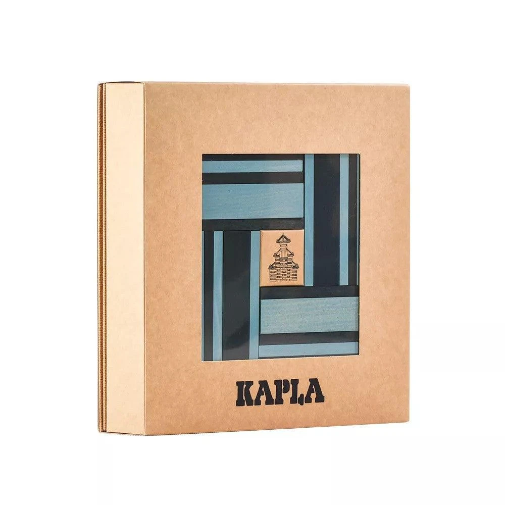 Kapla 40 Coloured Wooden Construction Blocks And Book - Light And Dark Blue 4 Kapla 40 Coloured Wooden Construction Blocks And Book - Light And Dark Blue - Image 2