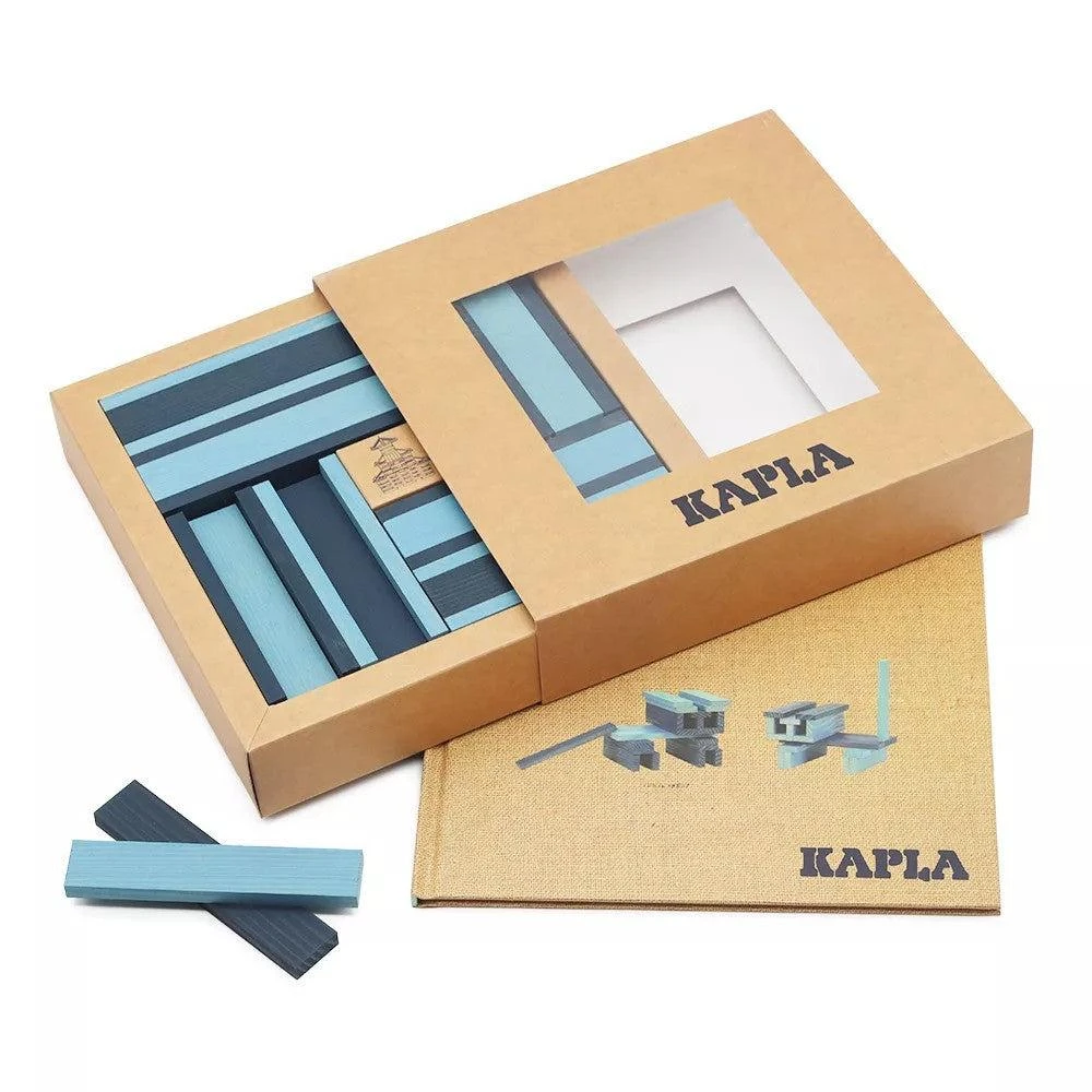 Kapla 40 Coloured Wooden Construction Blocks And Book - Light And Dark Blue 5 Kapla 40 Coloured Wooden Construction Blocks And Book - Light And Dark Blue - Image 3