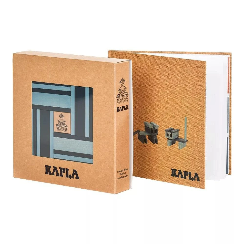 Kapla 40 Coloured Wooden Construction Blocks And Book - Light And Dark Blue 3 Kapla 40 Coloured Wooden Construction Blocks And Book - Light And Dark Blue