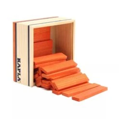 Kapla 40 Coloured Wooden Construction Blocks In A Square Box - Orange -Little Dutch Store Kapla Kapla 40 Coloured Wooden Construction Blocks in a Square Box Orange Wooden Blocks 2