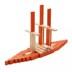 Kapla 40 Coloured Wooden Construction Blocks In A Square Box - Orange -Little Dutch Store Kapla Kapla 40 Coloured Wooden Construction Blocks in a Square Box Orange Wooden Blocks 3