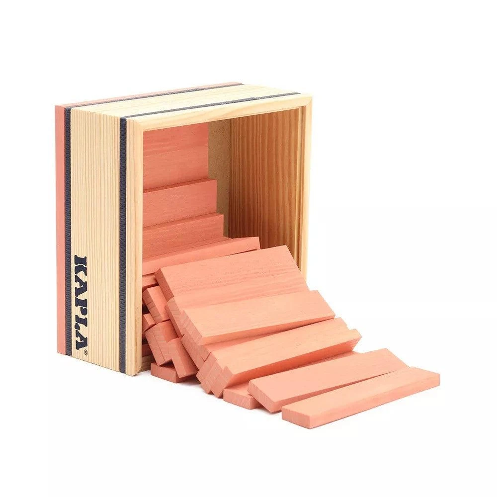 Kapla 40 Coloured Wooden Construction Blocks In A Square Box - Pink 4 Kapla 40 Coloured Wooden Construction Blocks In A Square Box - Pink - Image 2
