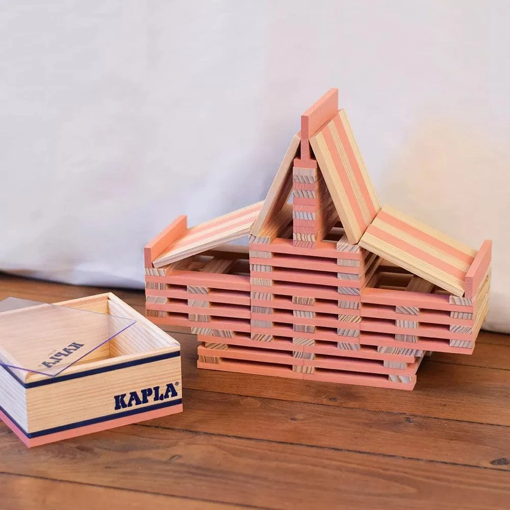 Kapla 40 Coloured Wooden Construction Blocks In A Square Box - Pink 7 Kapla 40 Coloured Wooden Construction Blocks In A Square Box - Pink - Image 5