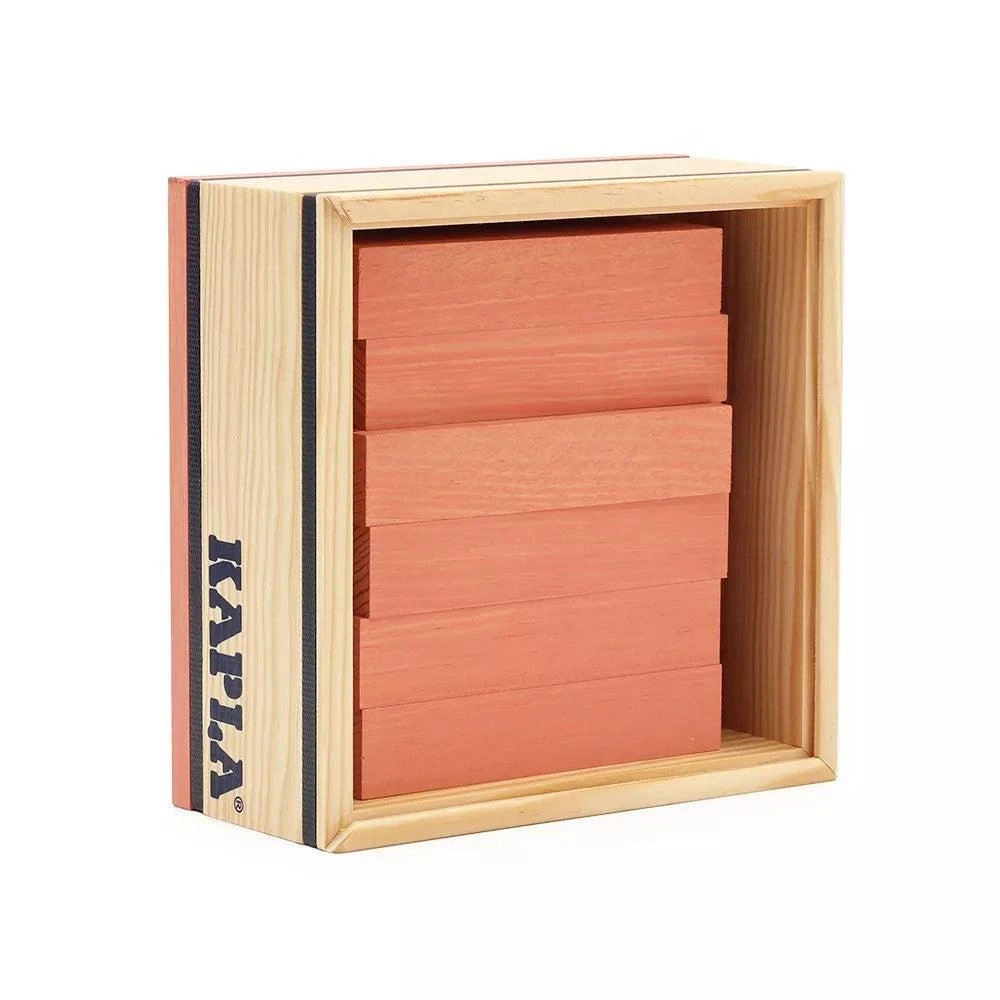 Kapla 40 Coloured Wooden Construction Blocks In A Square Box - Pink 3 Kapla 40 Coloured Wooden Construction Blocks In A Square Box - Pink