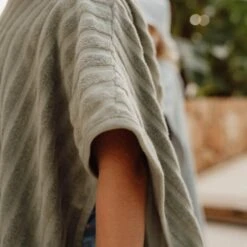 Little Dutch Beach Poncho - Olive -Little Dutch Store Little Dutch Beach Poncho Olive Towelling Ponchos 3