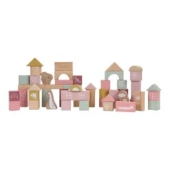 Little Dutch Wooden Building Blocks - Pink Little Goose - Set Of 50