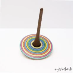 Large Two Hand Striped Spinning Top By Mader