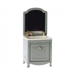 Maileg Mouse Sink Dresser With Mirror - Dark Mint