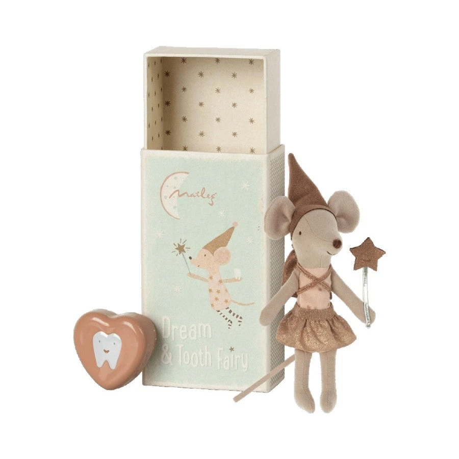 Maileg Tooth Fairy Mouse In Matchbox - Rose 3 Maileg Tooth Fairy Mouse In Matchbox - Rose