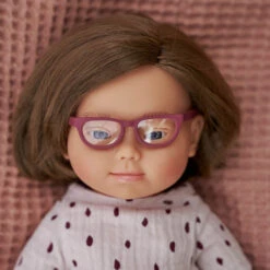 Miniland Girl Doll With Down Syndrome & Glasses 38cm - Brown Hair -Little Dutch Store Miniland Miniland Girl Doll with Down Syndrome Glasses 38cm Brown Hair 4