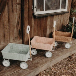 Rattan Wonder Wagon - Vintage Blue 24 Rattan Wonder Wagon - Vintage Blue -Little Dutch Store Olli Ella Rattan Wonder Wagon Vintage Blue Wagons 10