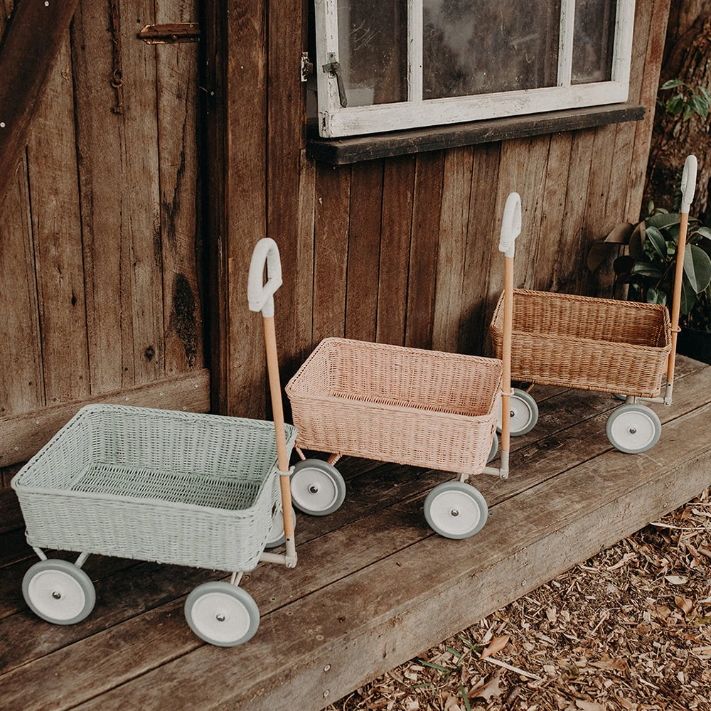 Rattan Wonder Wagon - Vintage Blue 12 Rattan Wonder Wagon - Vintage Blue - Image 10