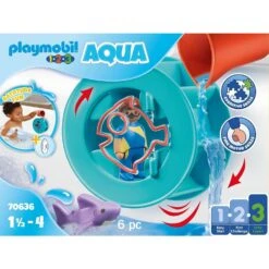 Playmobil 1.2.3 AQUA Water Wheel With Baby Shark -Little Dutch Store Playmobil 1 2 3 AQUA Water Wheel with Baby Shark Toy Playsets 3