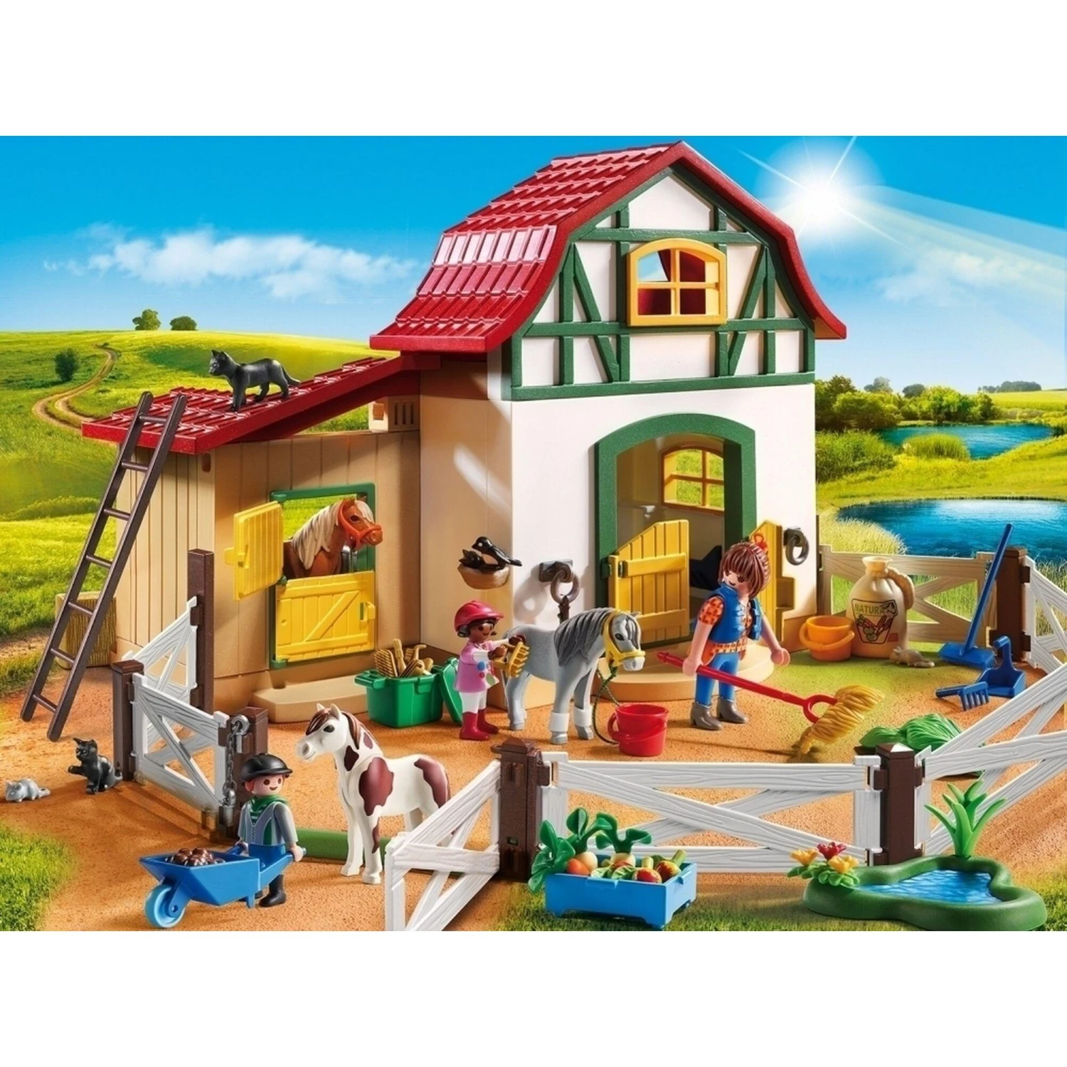 Playmobil Country Pony Farm With 2 Pony Stalls And Storage Loft 5 Playmobil Country Pony Farm With 2 Pony Stalls And Storage Loft - Image 3