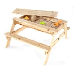 Plum Wooden Sand And Picnic Table - Natural