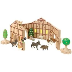 Farm Yard Building Blocks In Box - Set Of 6 -Little Dutch Store Regenbogenland Farm Yard Building Blocks in Box Set of 6 Wooden Blocks 7