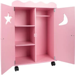 Doll´s Wardrobe - Pink -Little Dutch Store Smallfoot Dolls Wardrobe Pink Doll Wardrobe 2